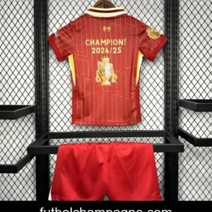 24_25 Kids Liverpool Home Jersey With Champion Printing