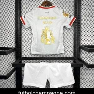 24_25 Kids Liverpool Third White Jersey With Champion Printing