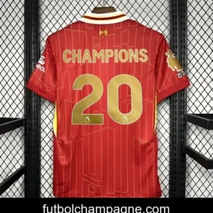 24_25 Liverpool Home Jersey With 20 Champions Printing