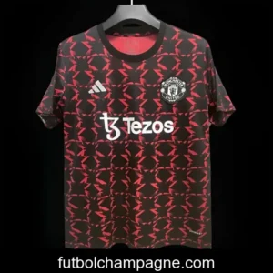 24_25 Manchester United M pattern Red_Black Pre-Match Jersey