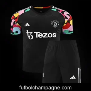 24_25 Manchester United Black Short Sleeve Jeresy+Shorts