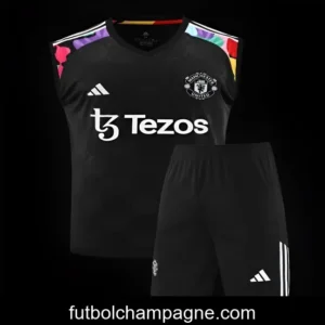 24_25 Manchester United Black Vest Jeresy+Shorts